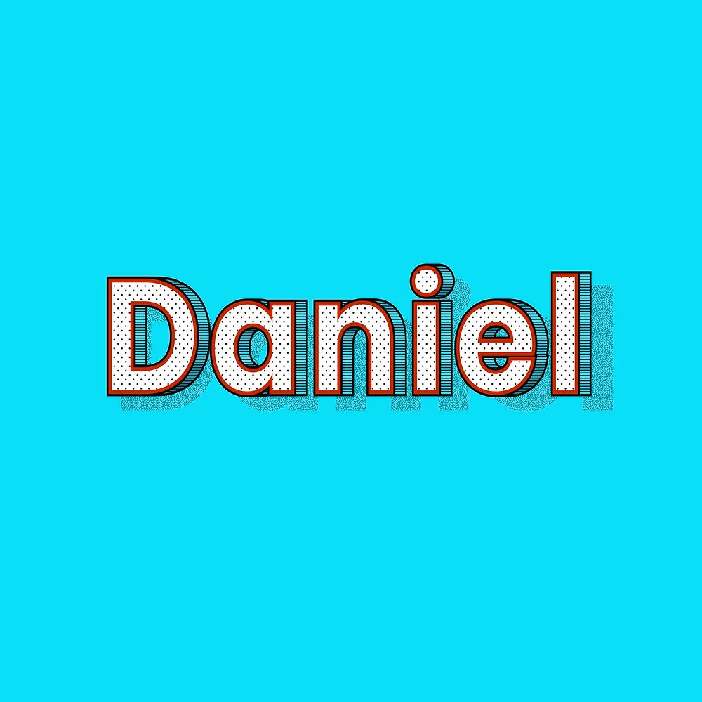 Daniel name retro dotted style design