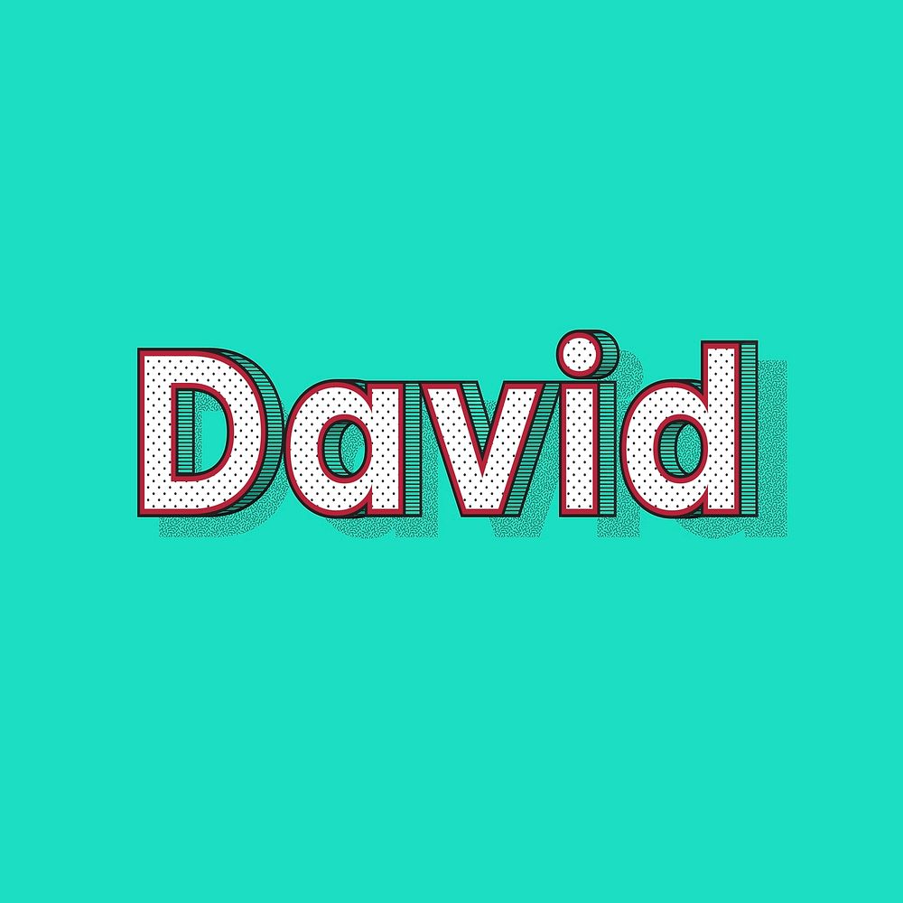 David name retro dotted style design