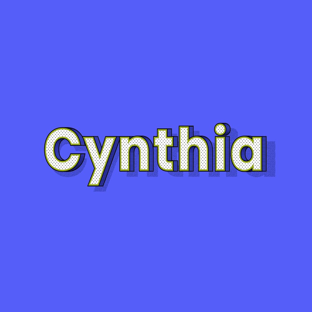 Cynthia name retro dotted style design