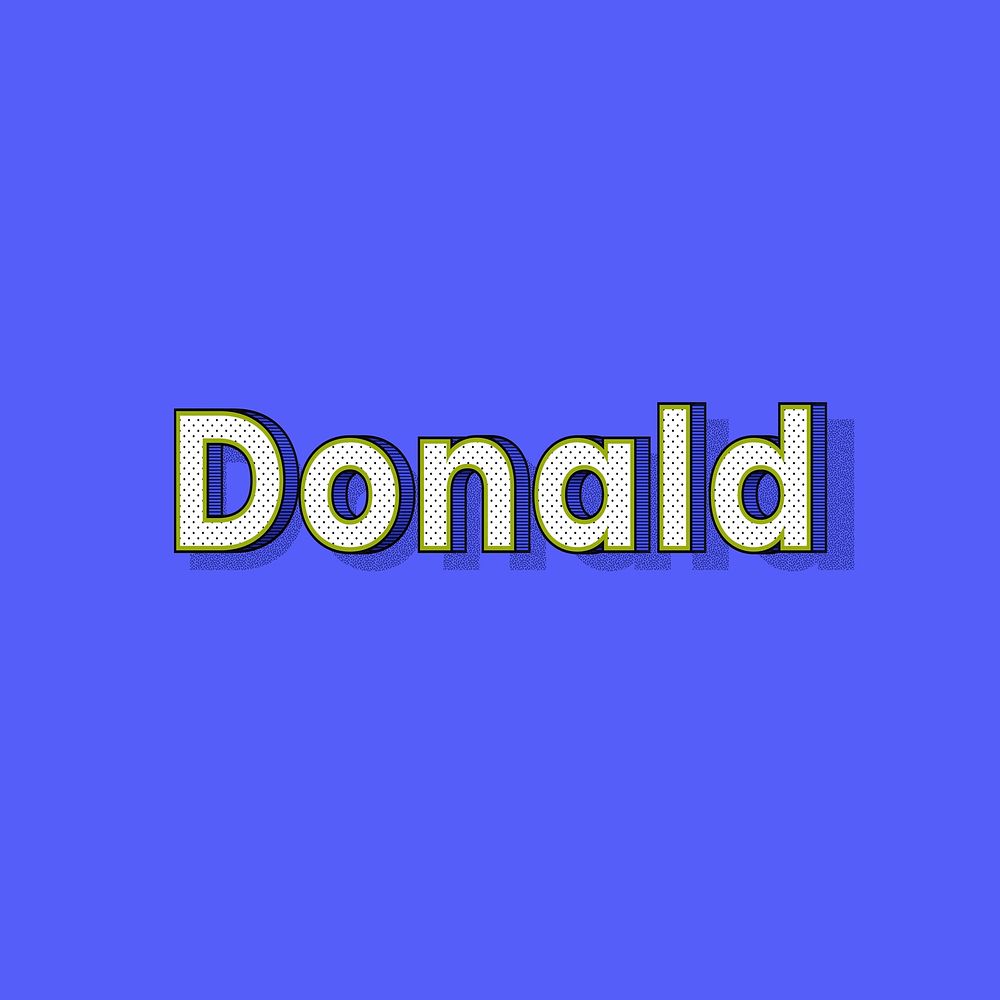 Donald name retro dotted style design