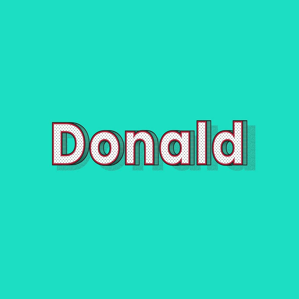 Donald name halftone shadow style typography