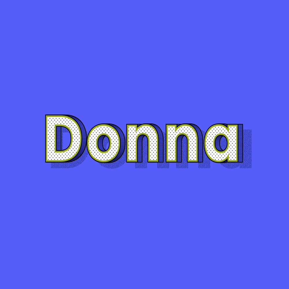 Donna name retro dotted style design