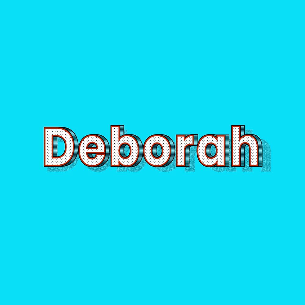 Deborah female name retro polka dot lettering