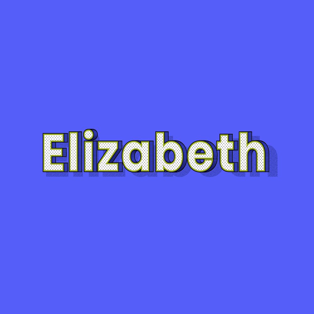 Elizabeth name retro dotted style design