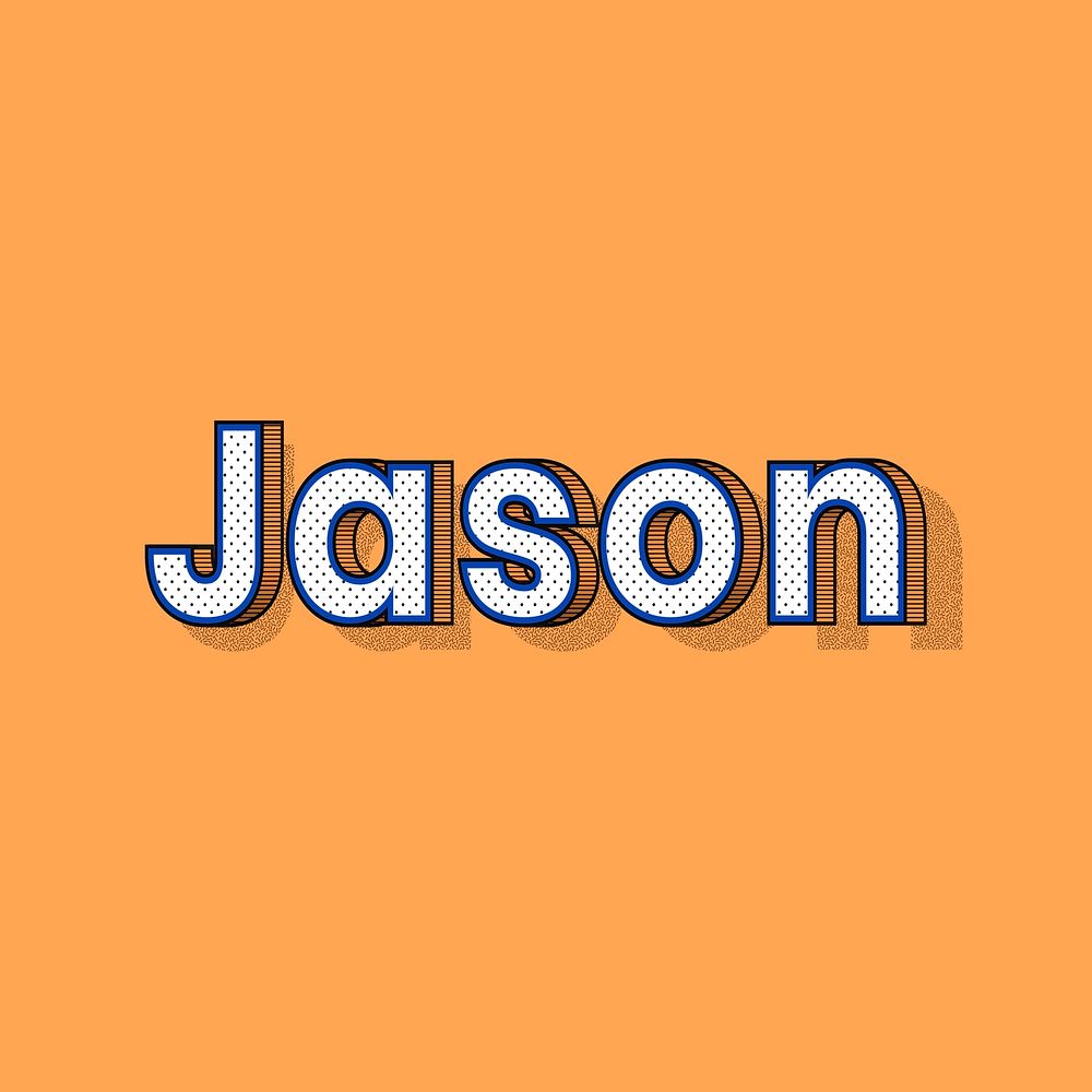 Jason name retro dotted style design