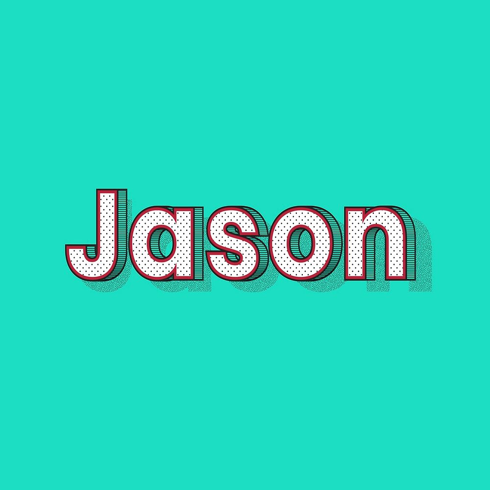 Jason name lettering font shadow retro typography