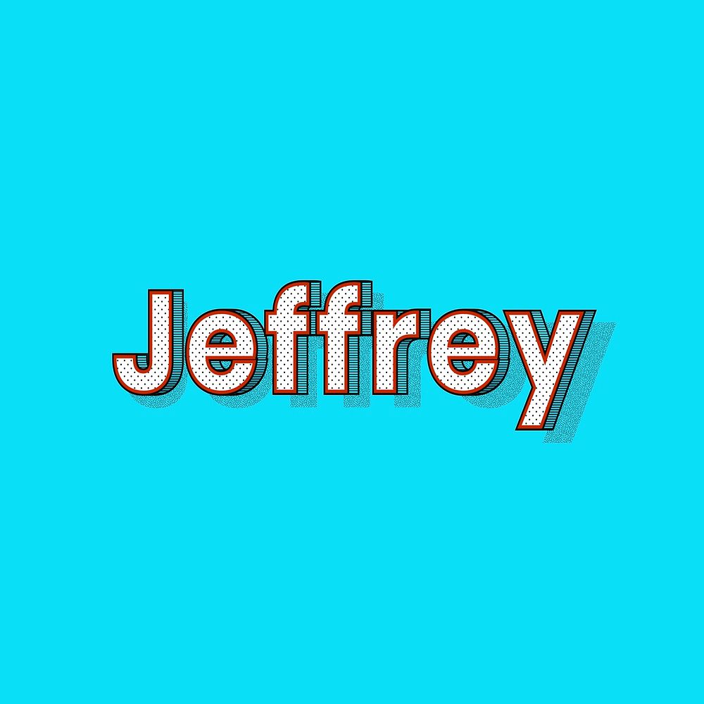Jeffrey male name retro polka dot lettering
