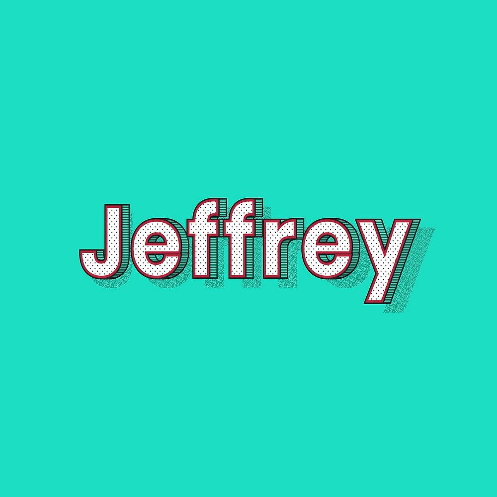Dotted Jeffrey male name retro