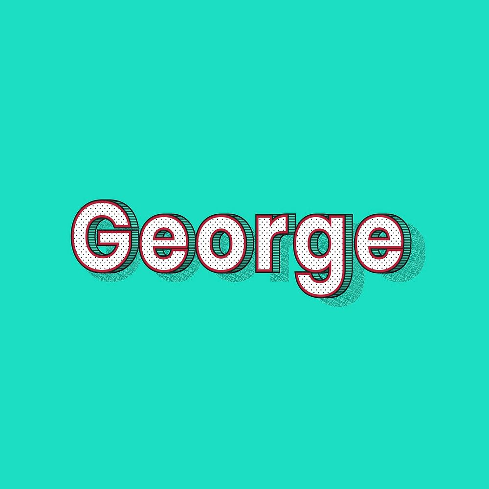 George male name retro polka dot lettering