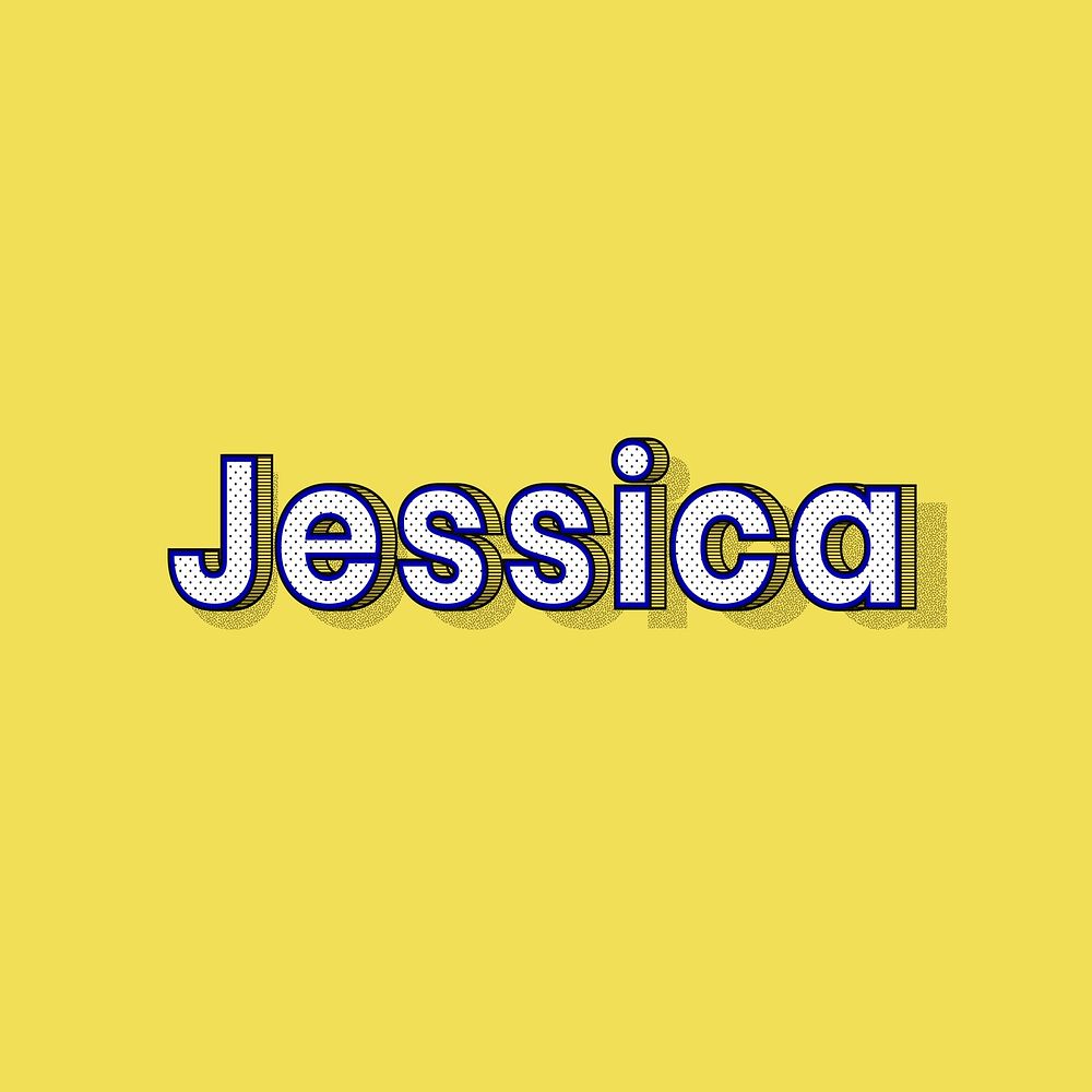 Jessica name retro dotted style design
