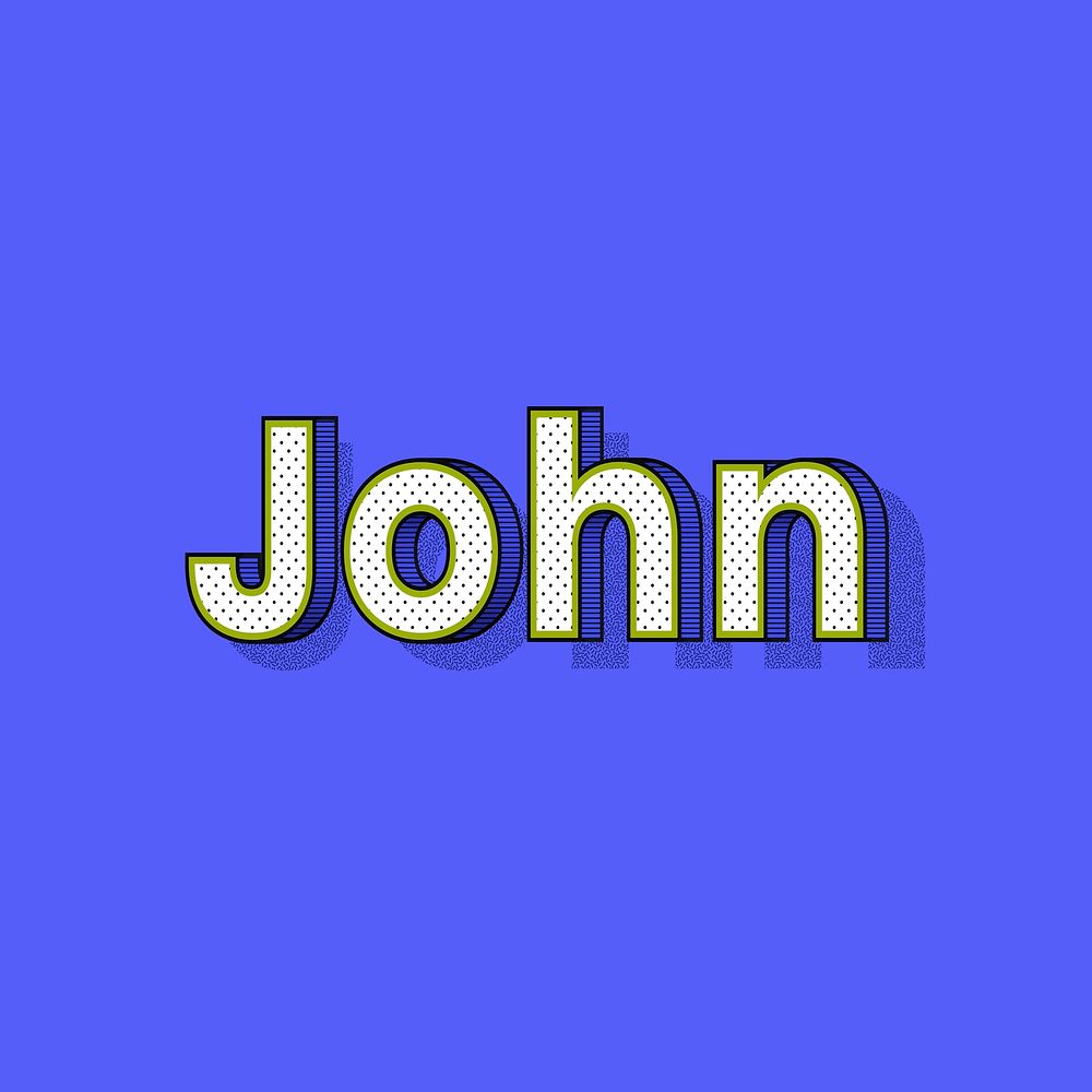 John name retro dotted style design