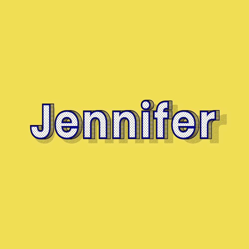 Jennifer name lettering font shadow retro typography