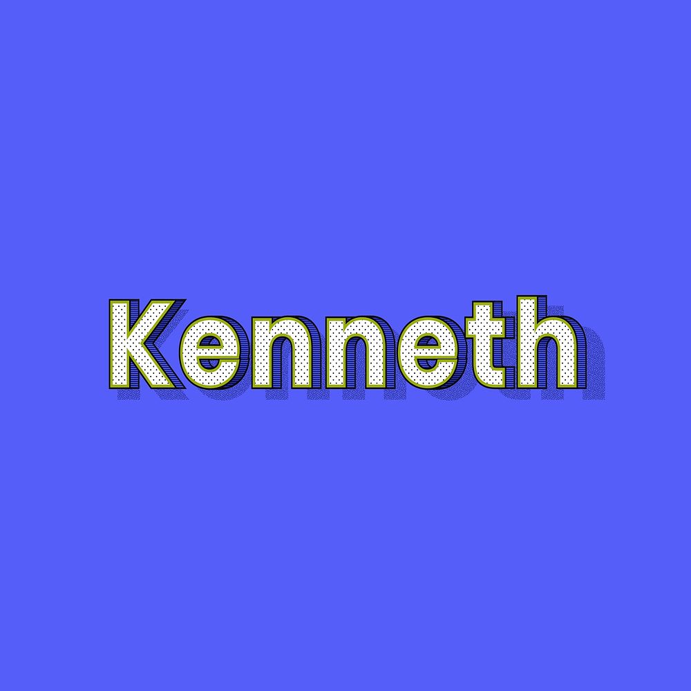 Kenth male name retro polka dot lettering