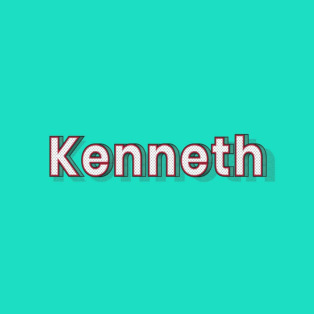 Kenneth name lettering font shadow retro typography