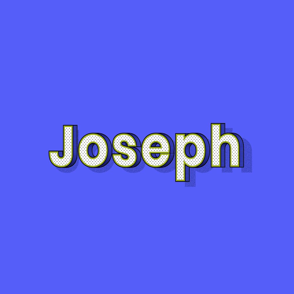 Joseph name retro dotted style design