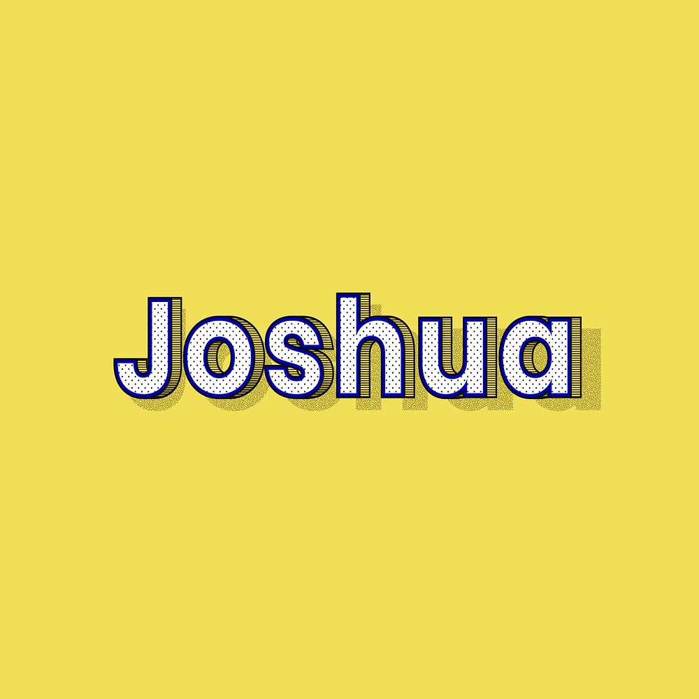 Joshua male name retro polka dot lettering