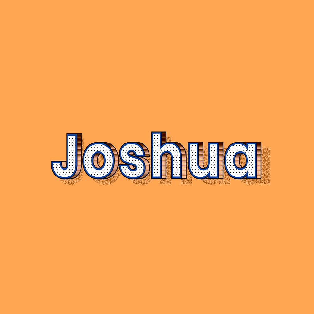 Joshua name retro dotted style design