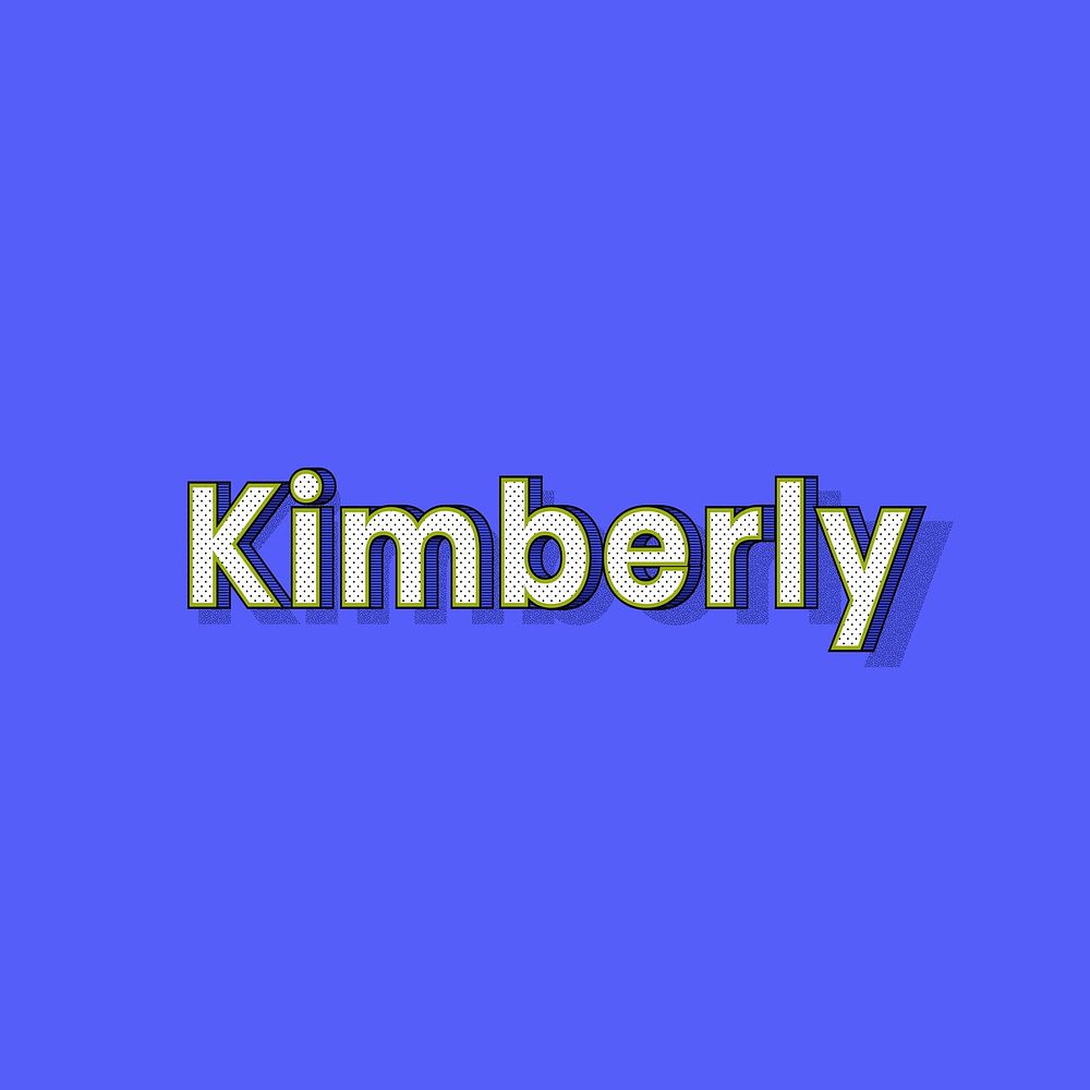 Kimberly name lettering font shadow retro typography