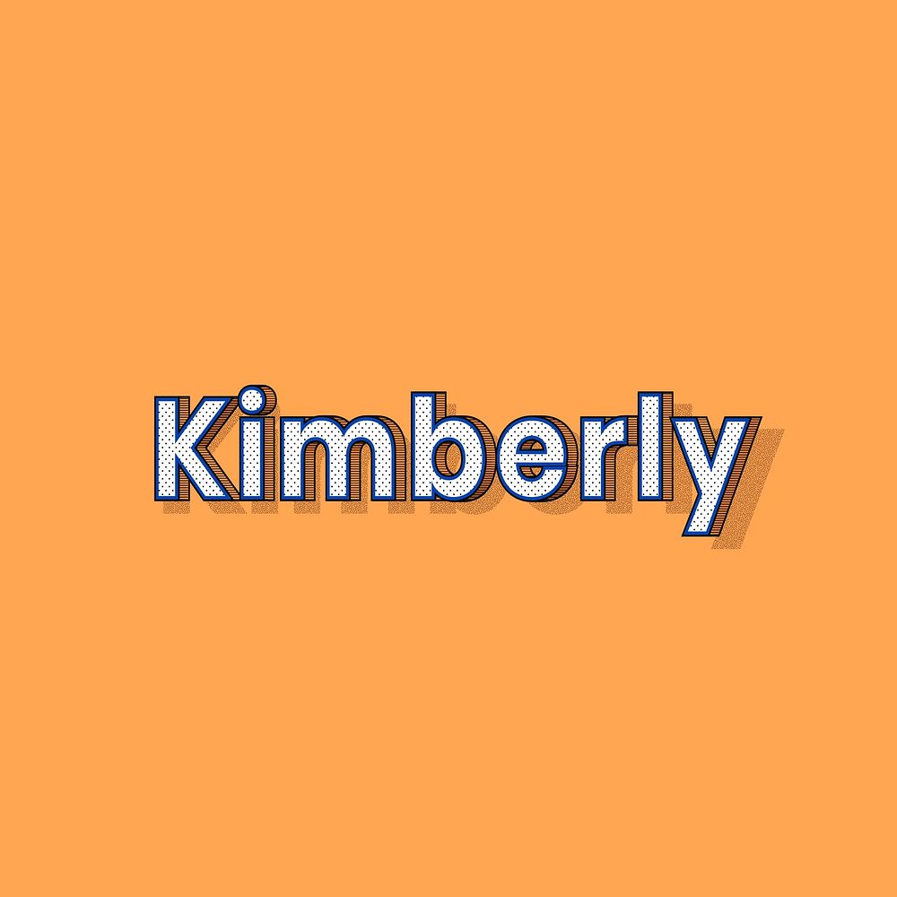 Kimberly female name retro polka dot lettering