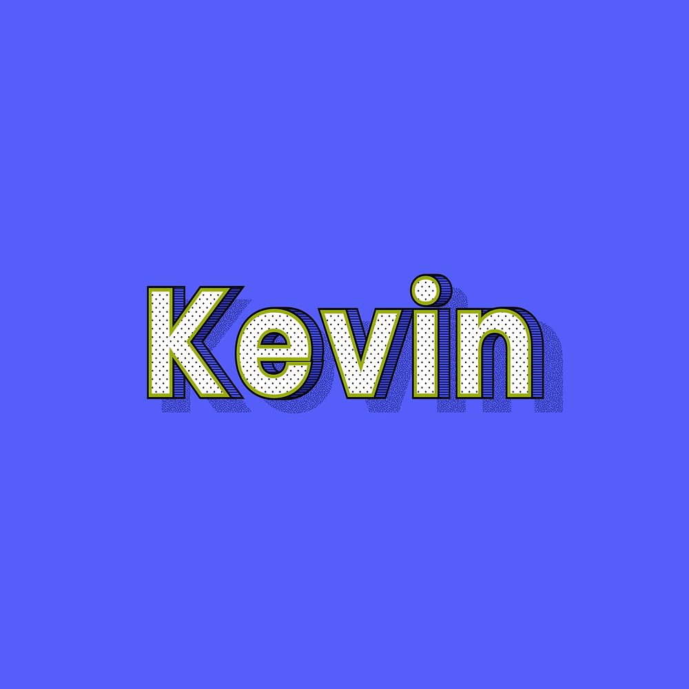 Kevin name retro dotted style design