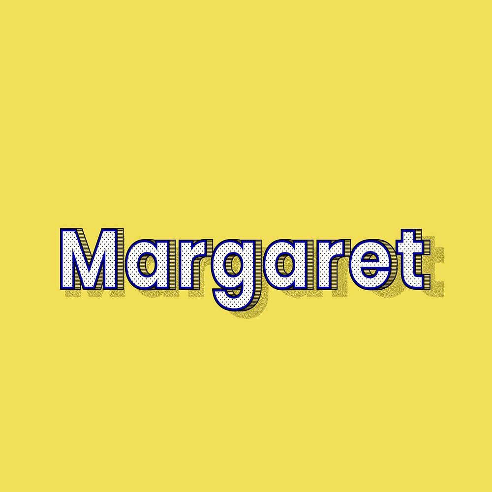 Margaret name lettering font shadow retro typography