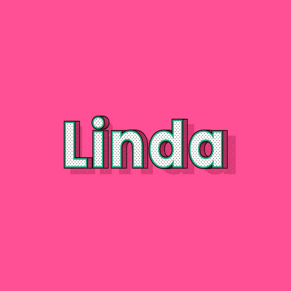 Linda name retro dotted style design