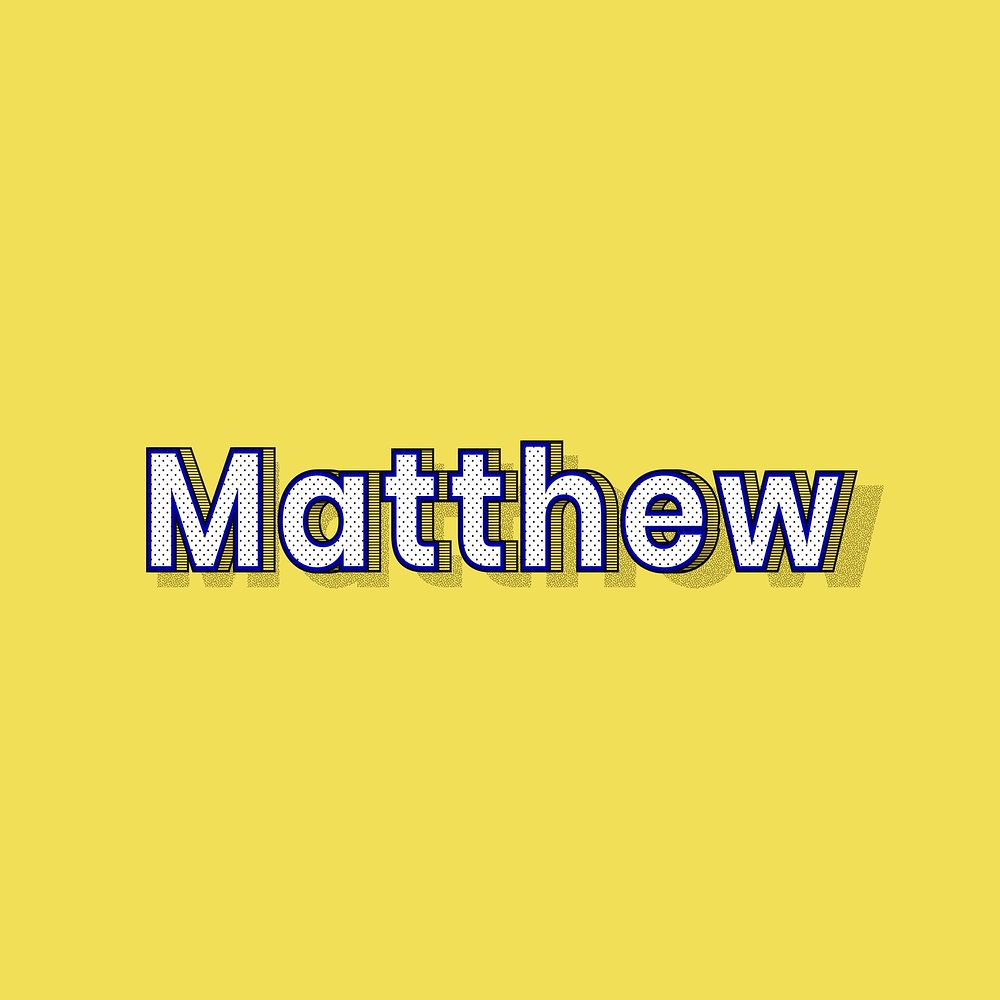 Matthew name lettering font shadow retro typography