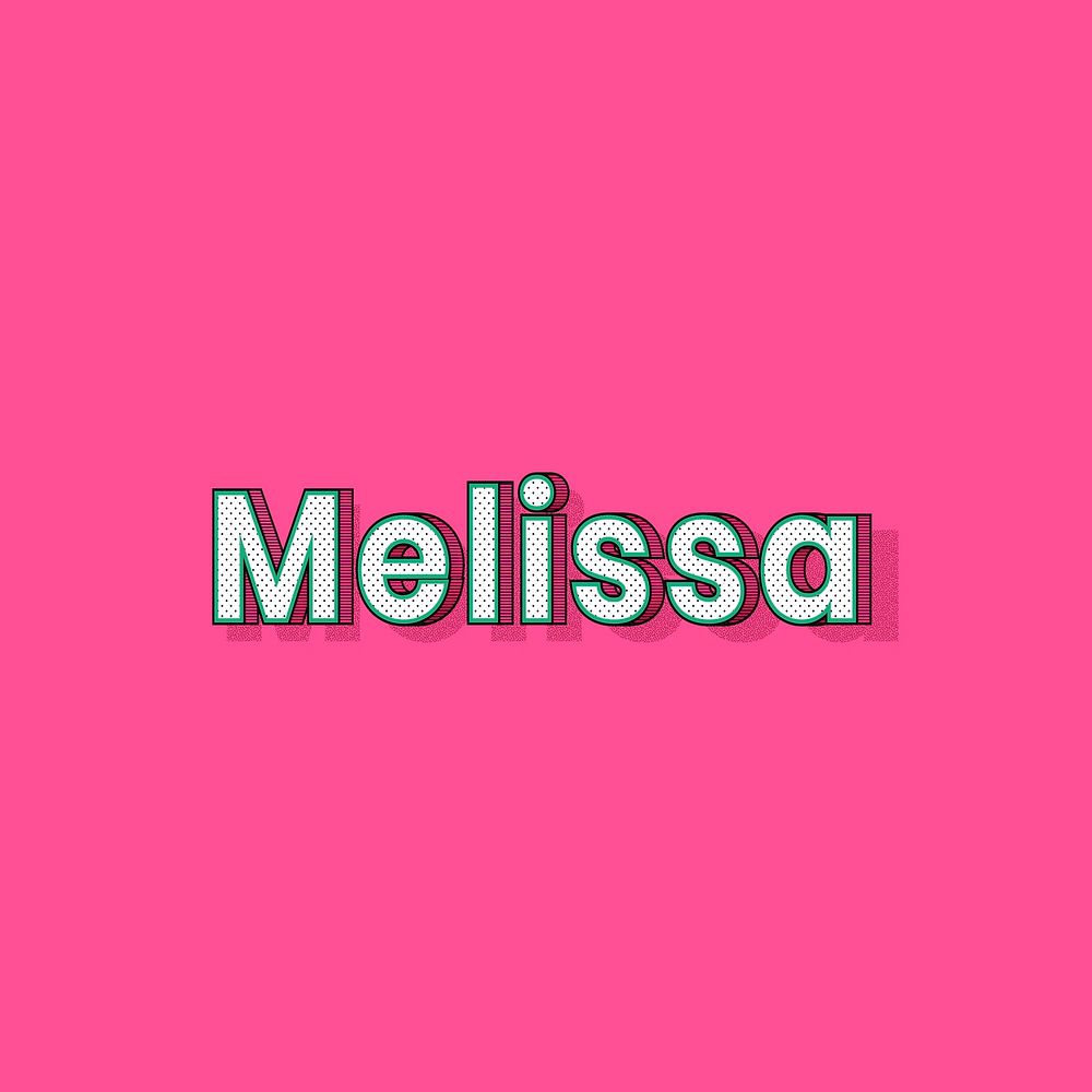 Melissa name retro dotted style design
