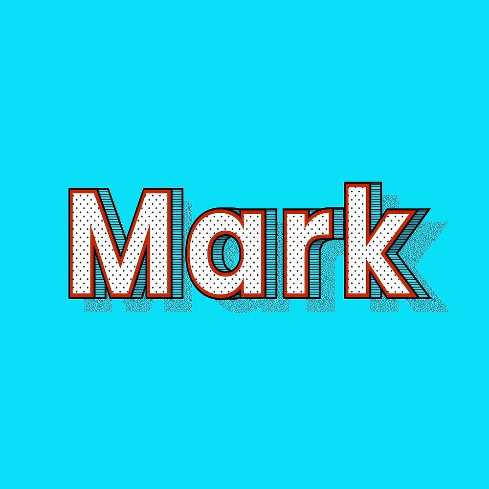 Male name Mark typography text