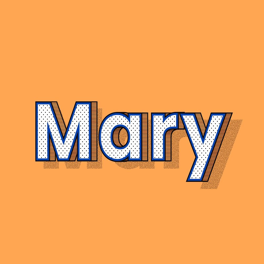 Mary name retro dotted style design