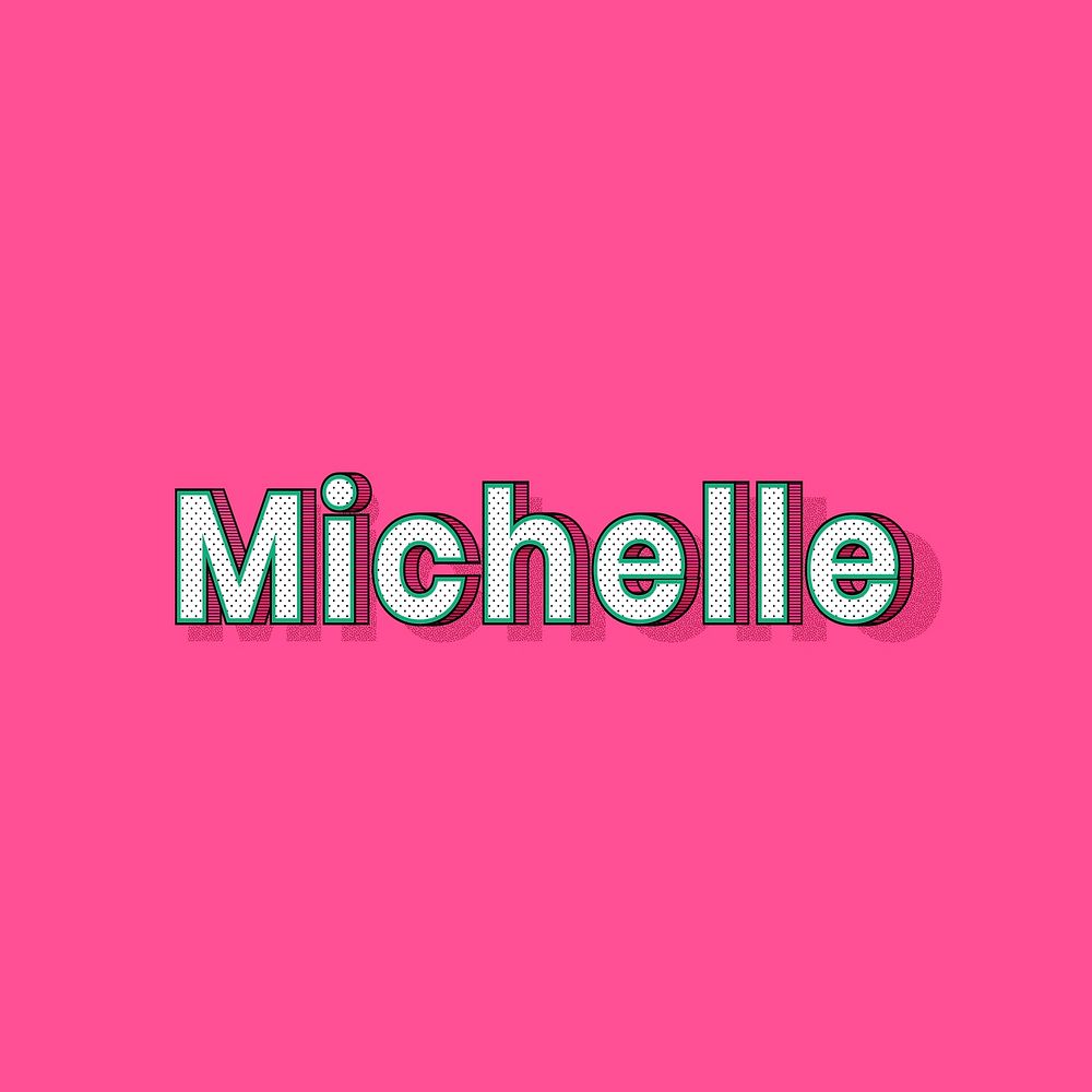 Michelle name retro dotted style design