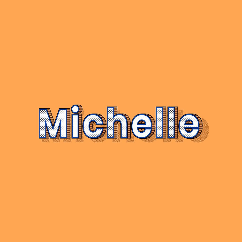 Michelle female name retro polka dot lettering