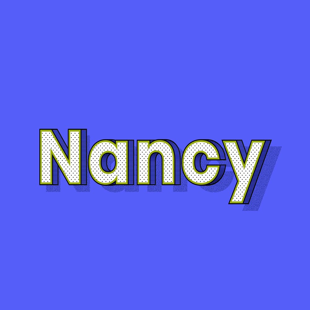 Female name Nancy typography lettering