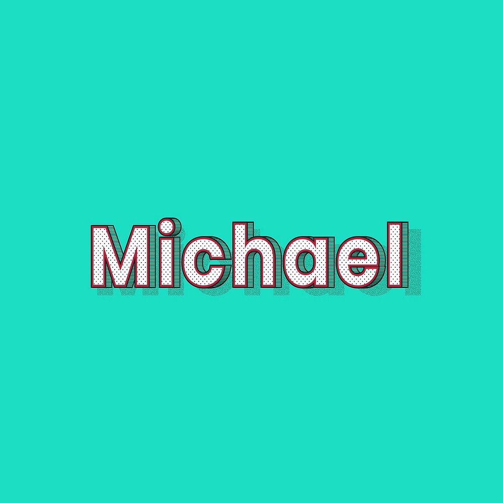 Michael name lettering font shadow retro typography