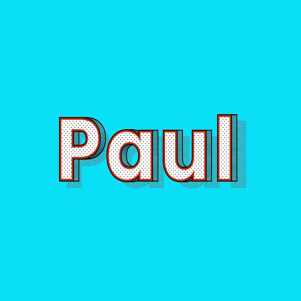 Paul name retro dotted style design