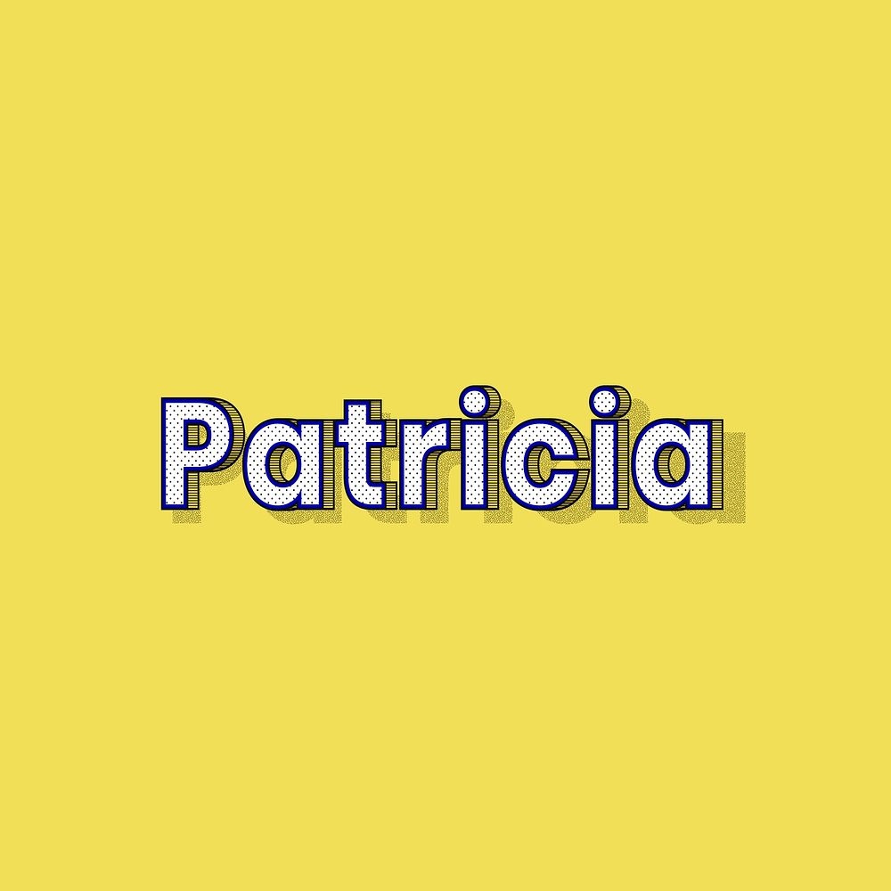 Patricia name lettering font shadow retro typography