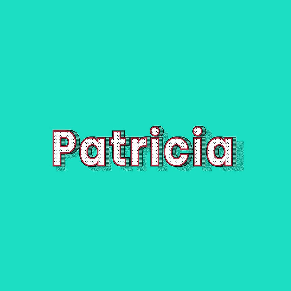 Patricia name retro dotted style design