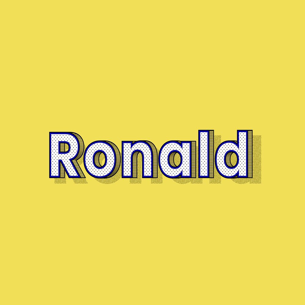 Ronald name halftone shadow style typography