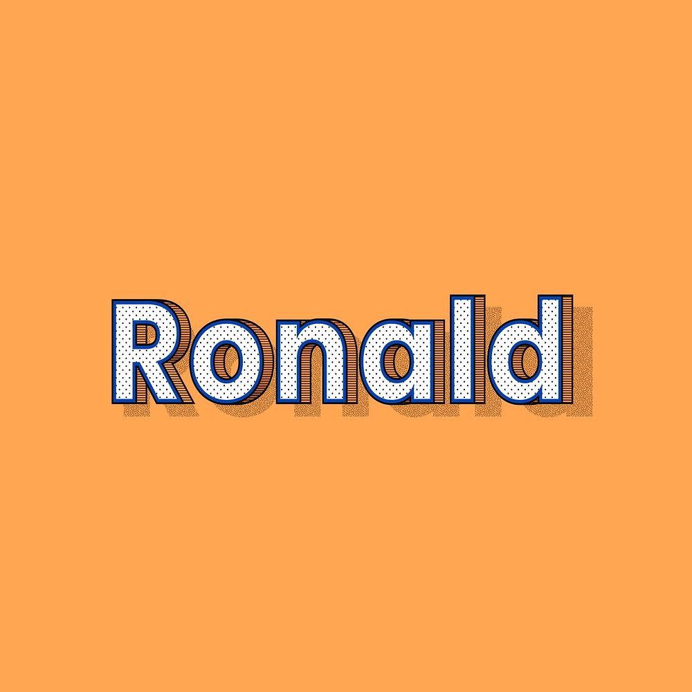 Ronald name lettering font shadow retro typography