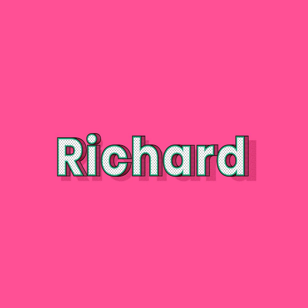 Richard name retro dotted style design