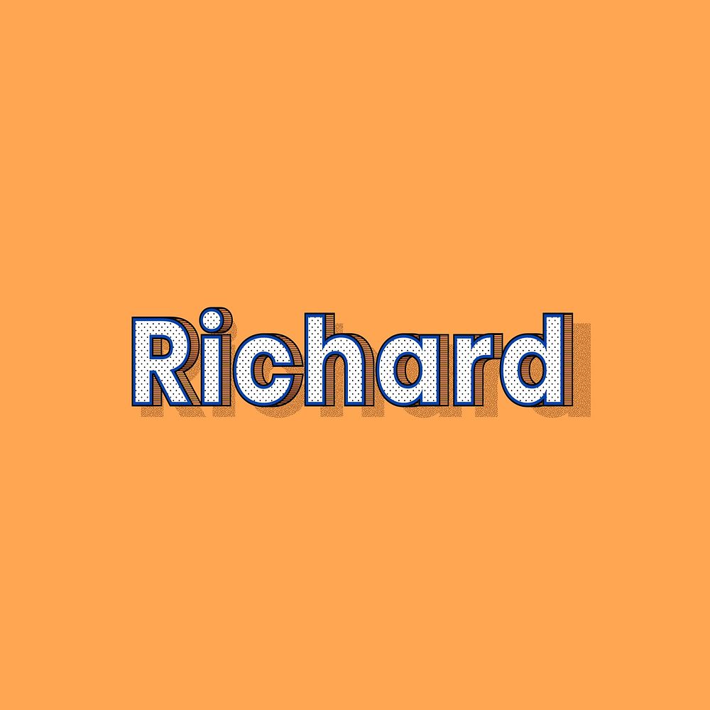 Richard male name retro polka dot lettering