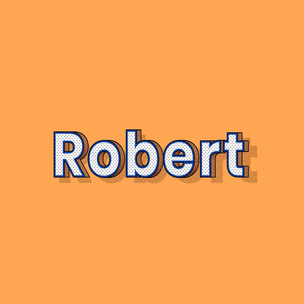 Robert name lettering font shadow retro typography