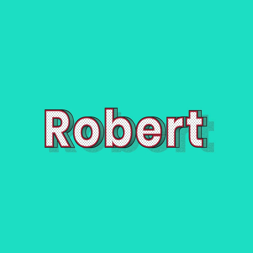 Robert male name retro polka dot lettering