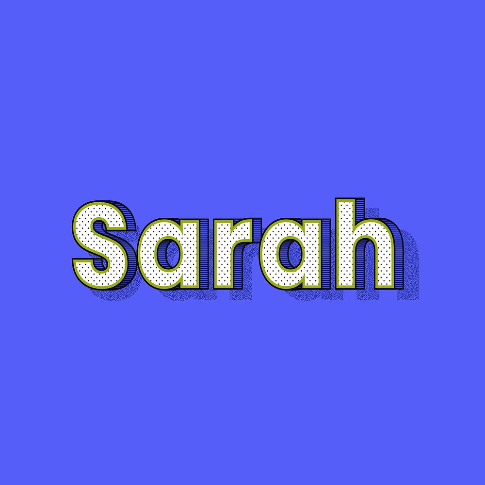 Sarah name retro dotted style design
