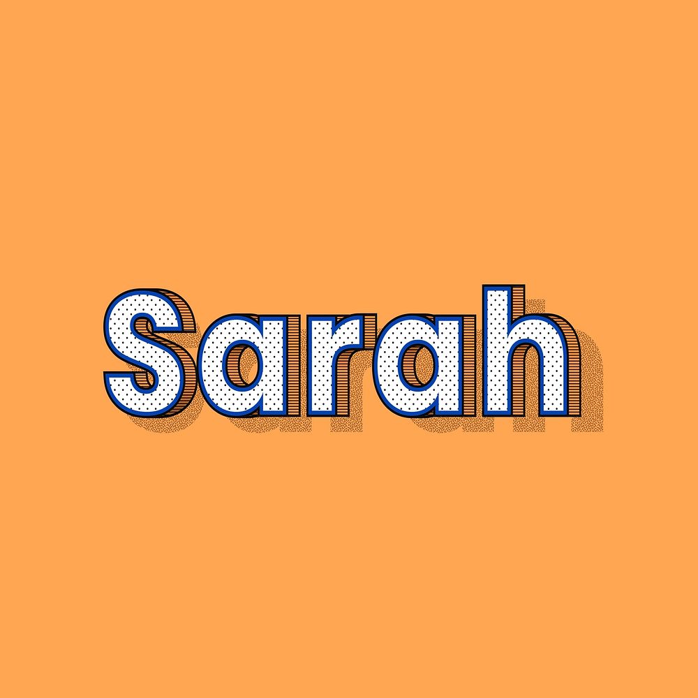 Female name Sarah typography lettering