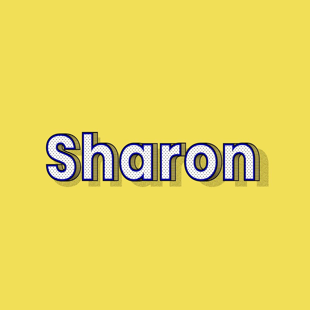 Sharon name retro dotted style design