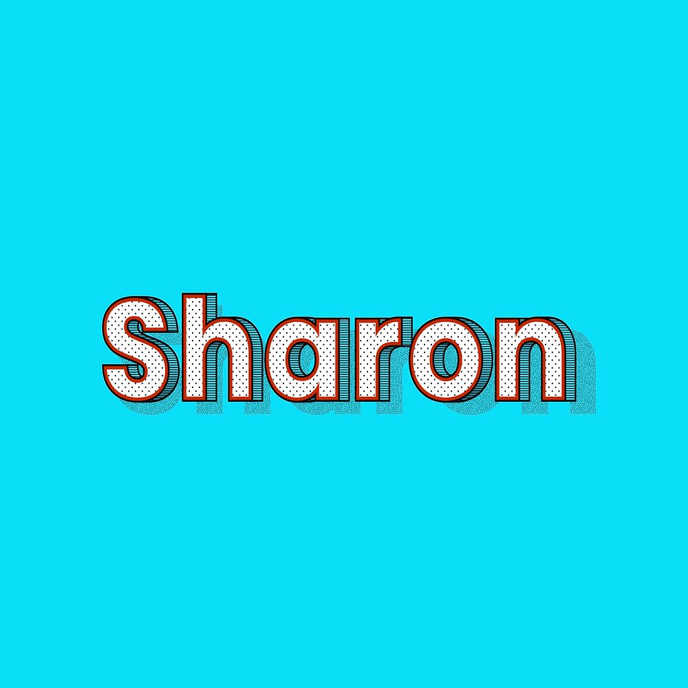 Sharon name lettering font shadow retro typography