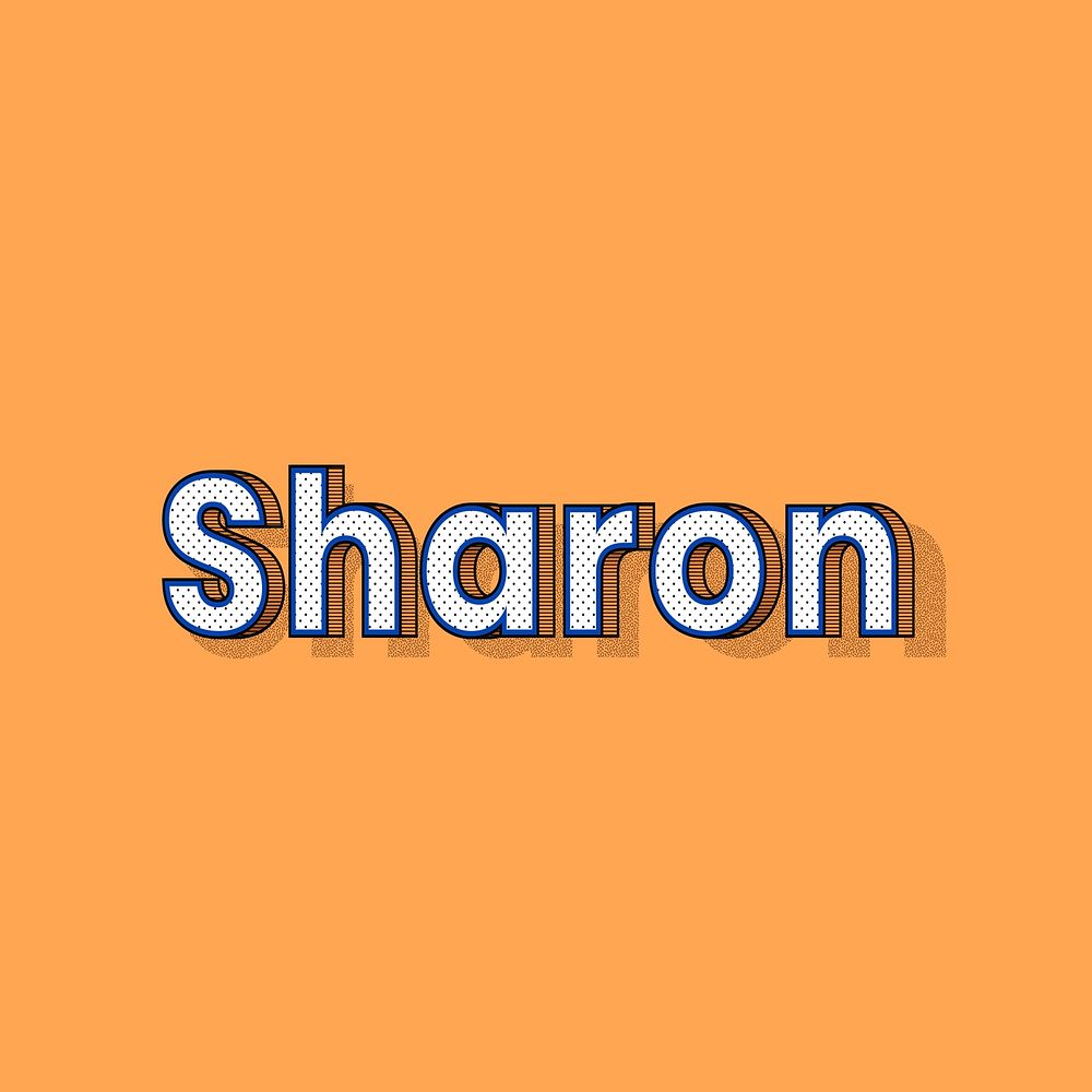 Sharon female name retro polka dot lettering