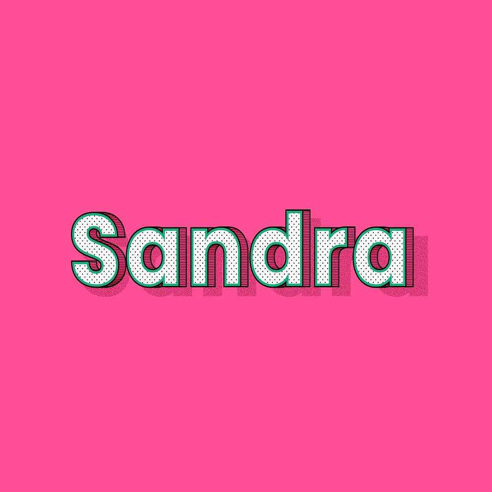 Dotted Sandra female name retro
