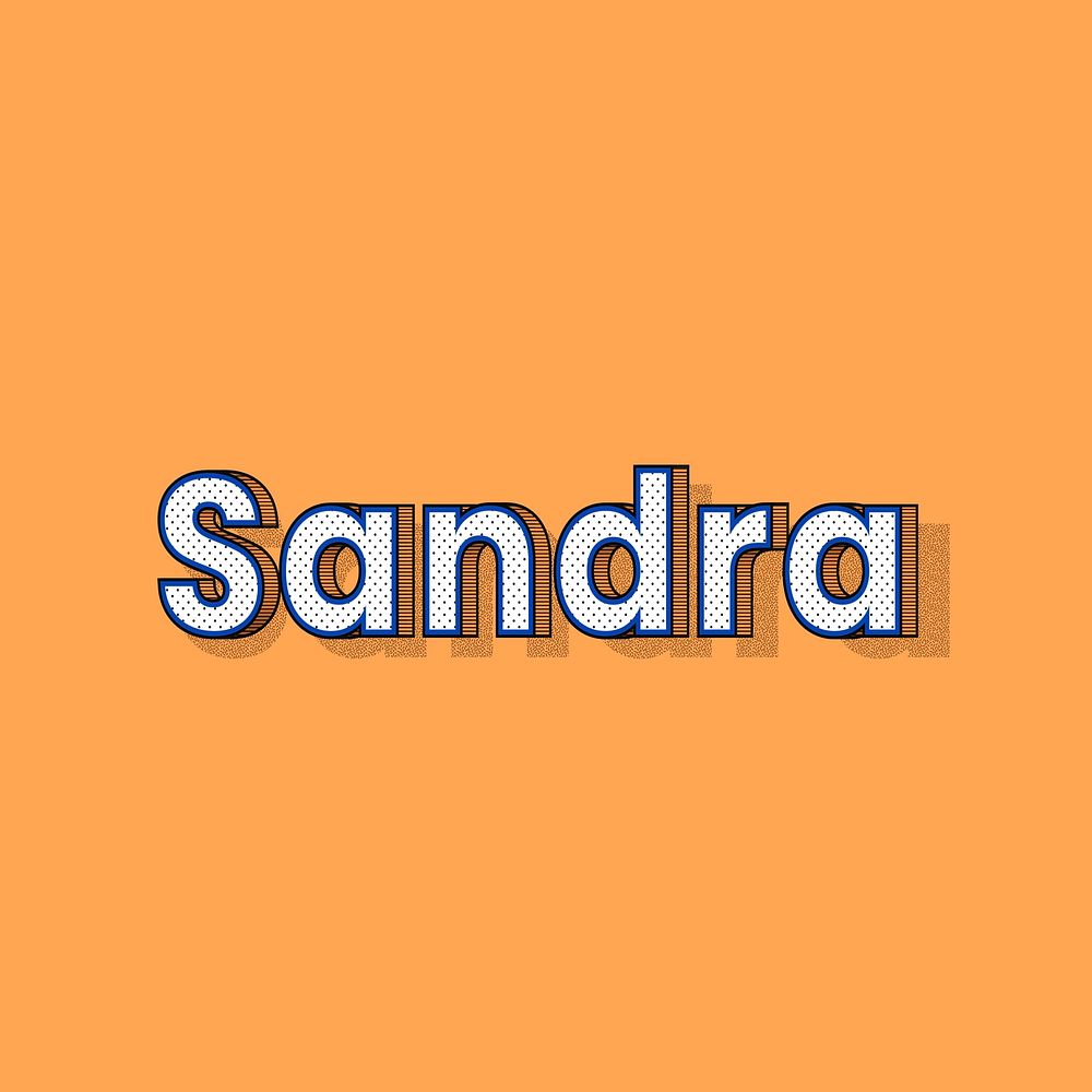 Sandra name retro dotted style design